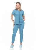 Elastane medical suit for women, Light Blue Infinity model