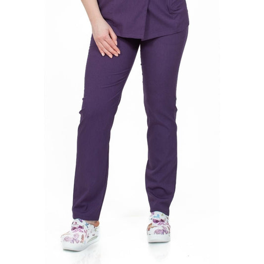 Pantaloni Medicali Elastan, Unisex, Culoarea Mov, Model Classic Flex